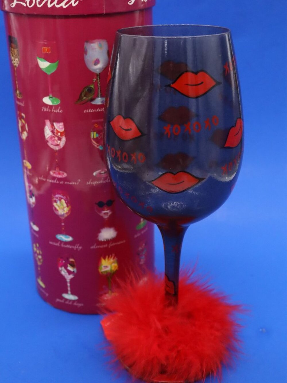 Lolita FOR LOVERS ONLY Valentine‎ Wine Glass Hand Painted w/ Recipe on Bottom b